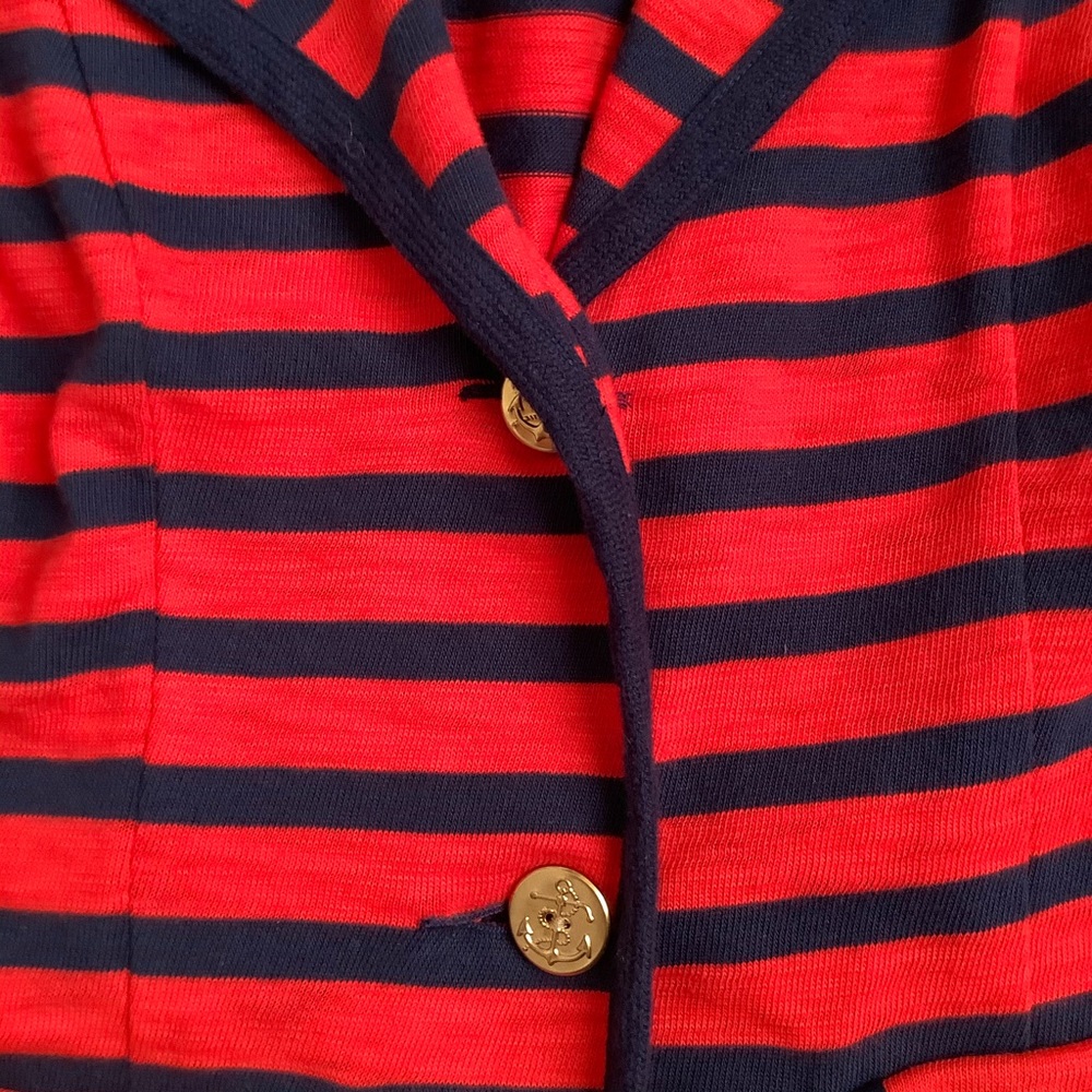 CAbi Au Revoir Nautical Striped Topper Blazer Size Small #224… - Picture 8 of 8